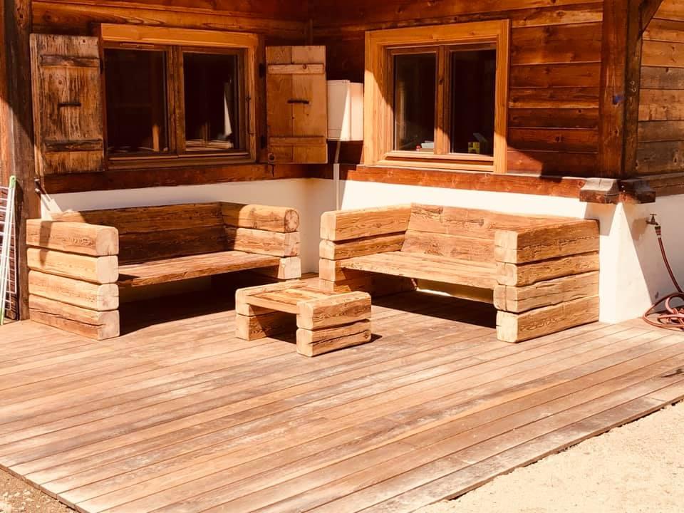 Salon exterieur vieux bois